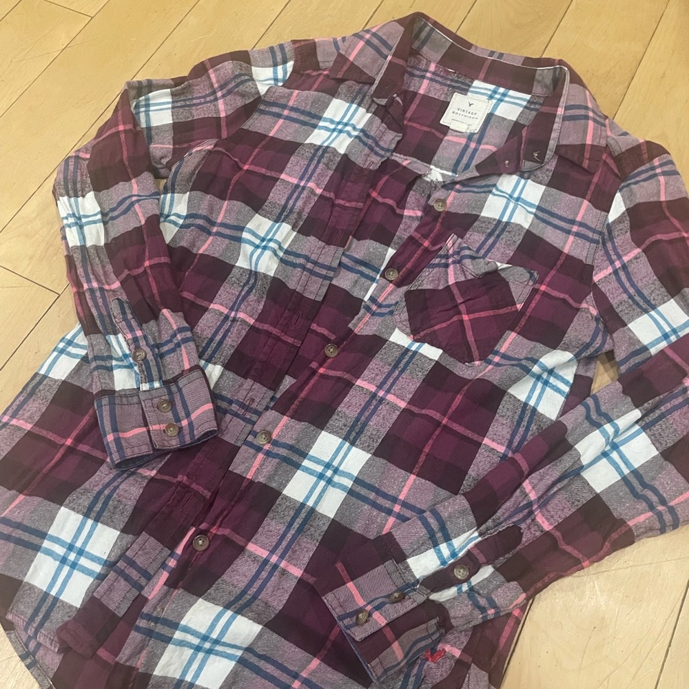 Long sleeve plaid button up